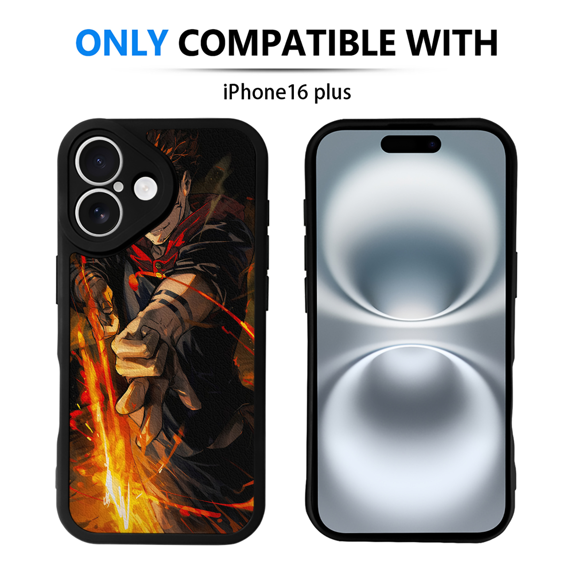 （画像用） 呪術廻戦 Jujutsu Kaisen 【iPhone 16シリーズ対応】シリコンスマホケース（レザー調） 材質：シリコン